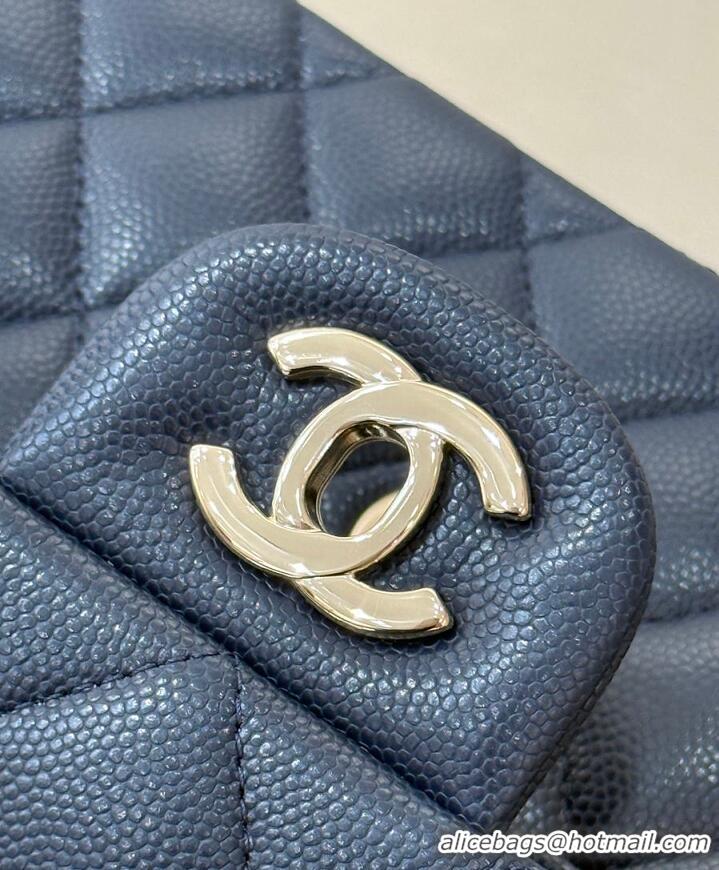 Luxury Cheap Chanel Classic Flap Bag Caviar Leather AP4176 Navy Blue/Gold 2026
