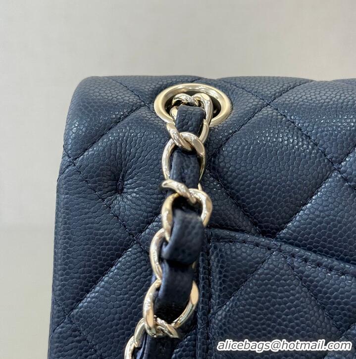 Luxury Cheap Chanel Classic Flap Bag Caviar Leather AP4176 Navy Blue/Gold 2026