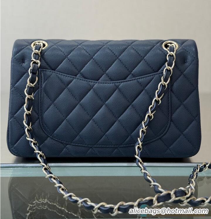 Luxury Cheap Chanel Classic Flap Bag Caviar Leather AP4176 Navy Blue/Gold 2026