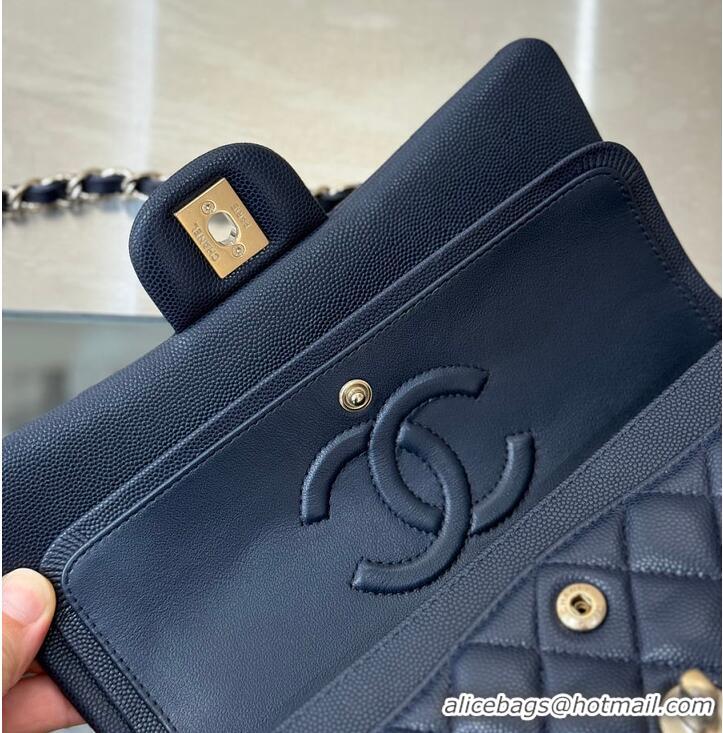 Luxury Cheap Chanel Classic Flap Bag Caviar Leather AP4176 Navy Blue/Gold 2026