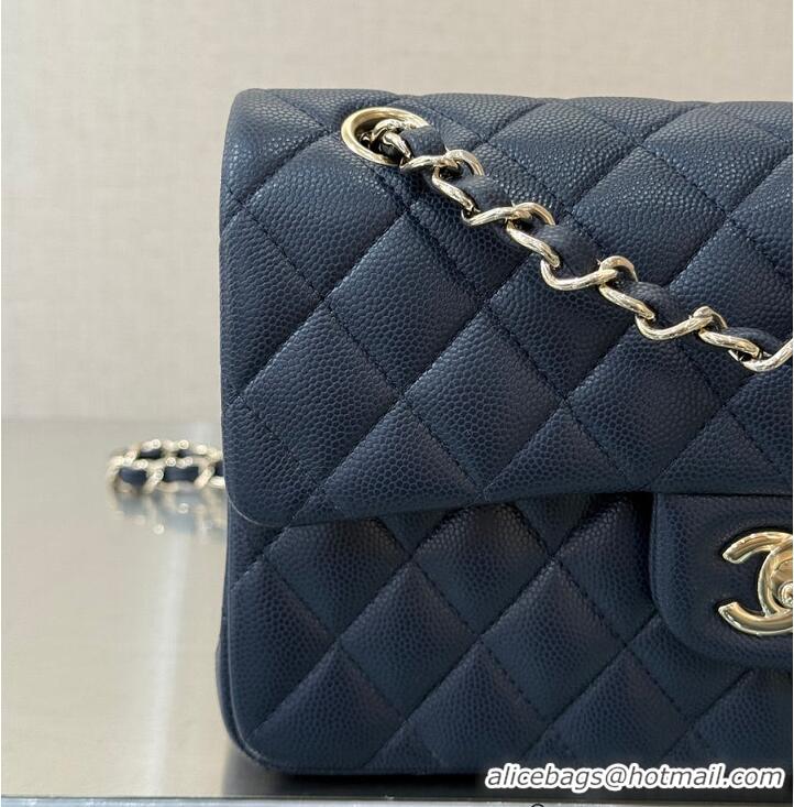 Luxury Cheap Chanel Classic Flap Bag Caviar Leather AP4176 Navy Blue/Gold 2026