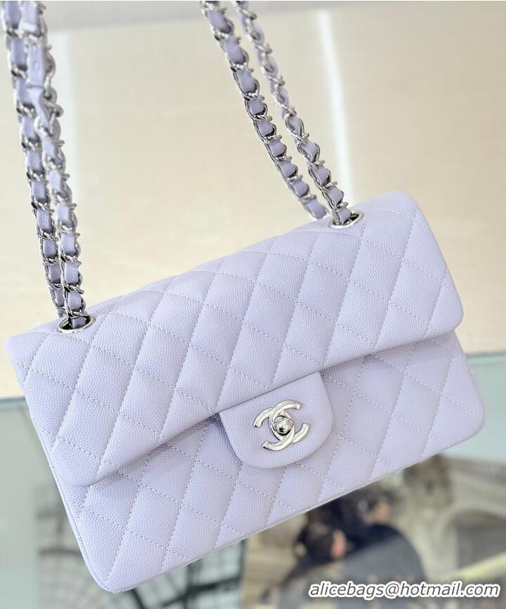 Top Grade Chanel Classic Flap Bag Caviar Leather AP4176 Lilac/Silver 2026