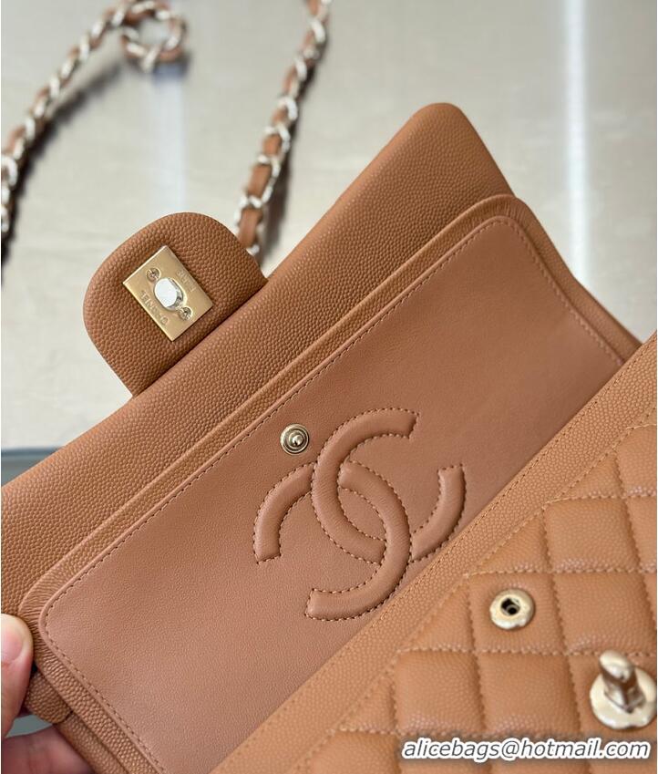 Pretty Style Chanel Classic Flap Bag Caviar Leather AP4176 Dark Beige/Gold 2026