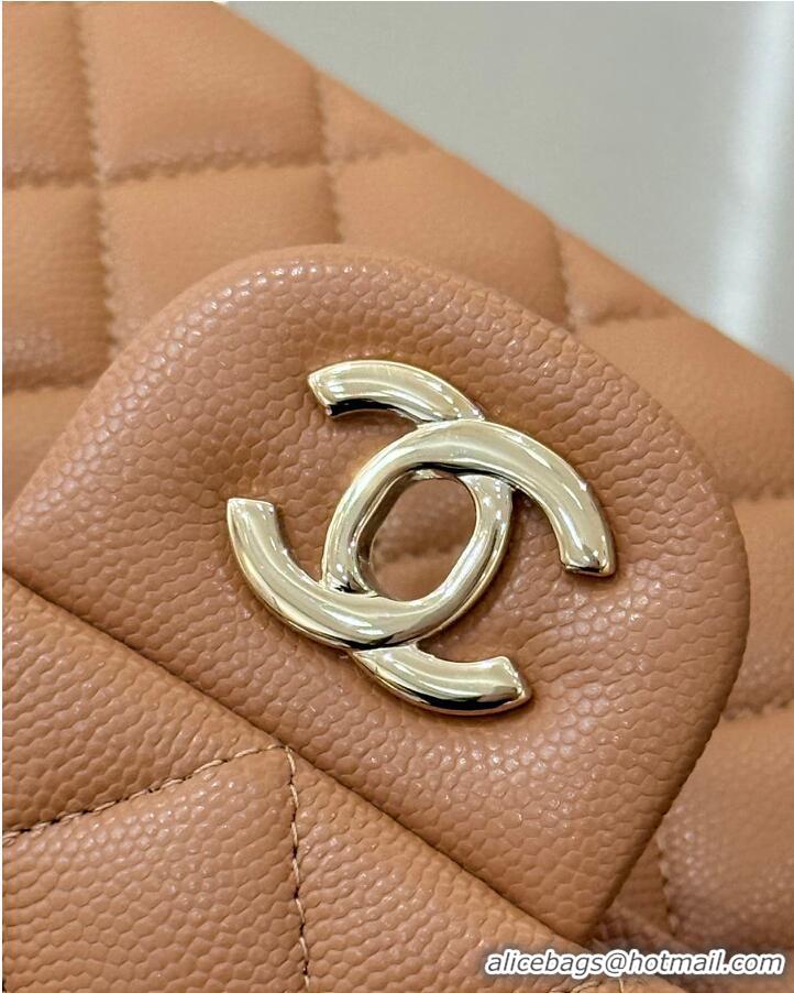 Pretty Style Chanel Classic Flap Bag Caviar Leather AP4176 Dark Beige/Gold 2026