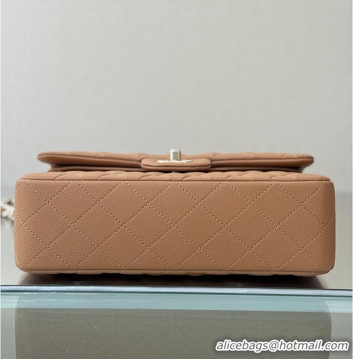 Pretty Style Chanel Classic Flap Bag Caviar Leather AP4176 Dark Beige/Gold 2026