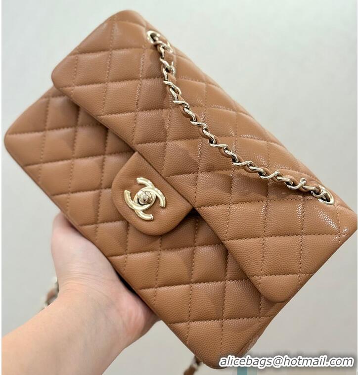 Pretty Style Chanel Classic Flap Bag Caviar Leather AP4176 Dark Beige/Gold 2026
