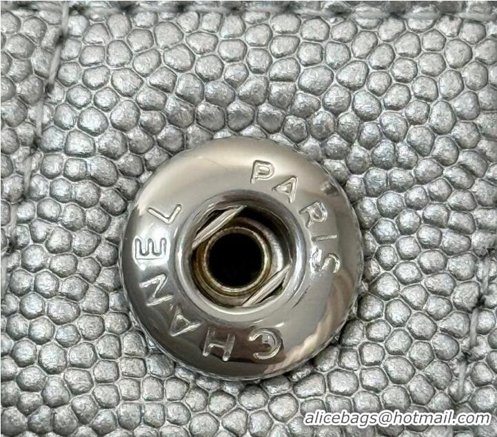 Grade Design Chanel Classic Flap Bag Caviar Leather AP4176 Metallic Silver 2026