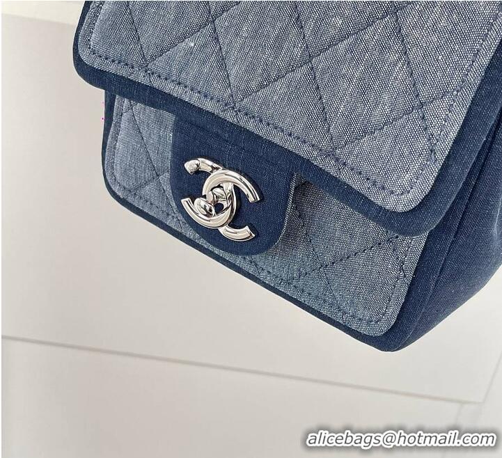 New Cheap Chanel Quilted Mini Medallion Graphic Hardware AS5195 Denim Blue Silver 2026