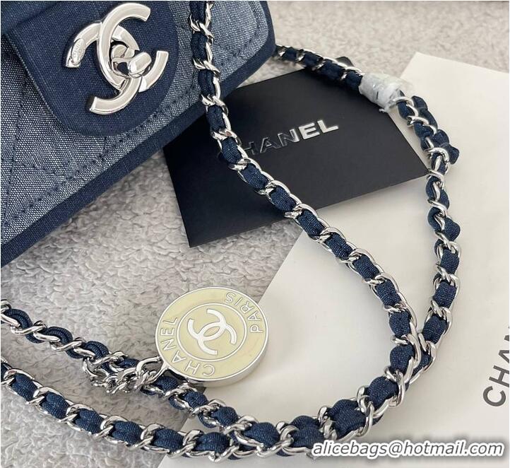 New Cheap Chanel Quilted Mini Medallion Graphic Hardware AS5195 Denim Blue Silver 2026