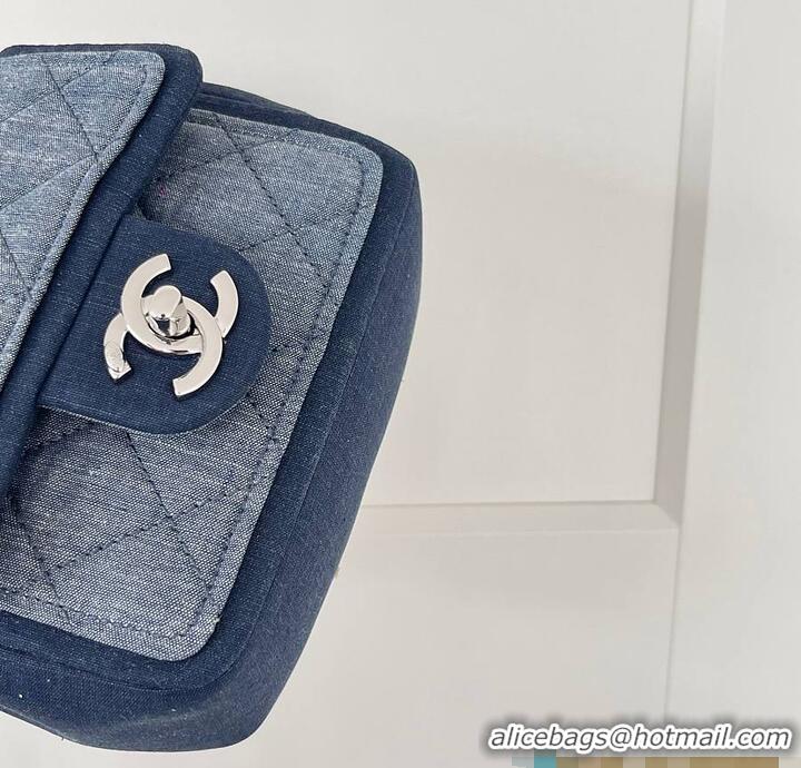 New Cheap Chanel Quilted Mini Medallion Graphic Hardware AS5195 Denim Blue Silver 2026