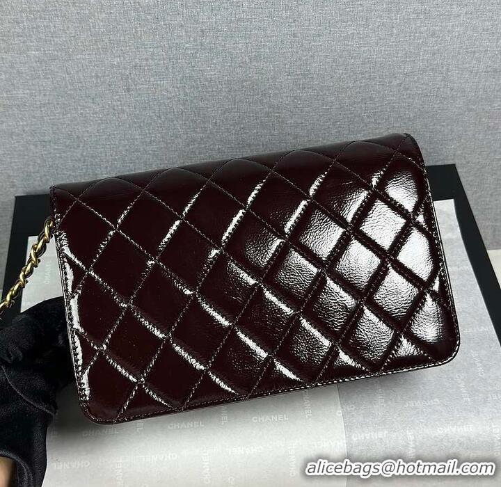 Market Sells Chanel Medium flap bag Glossy Lambskin & Gold Plated Metal AS5196 Dark Brown 2026