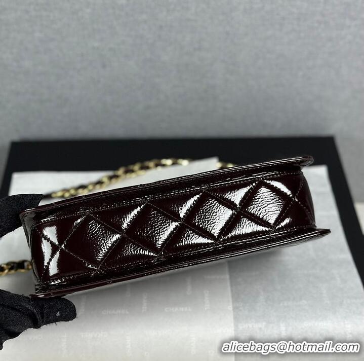 Market Sells Chanel Medium flap bag Glossy Lambskin & Gold Plated Metal AS5196 Dark Brown 2026
