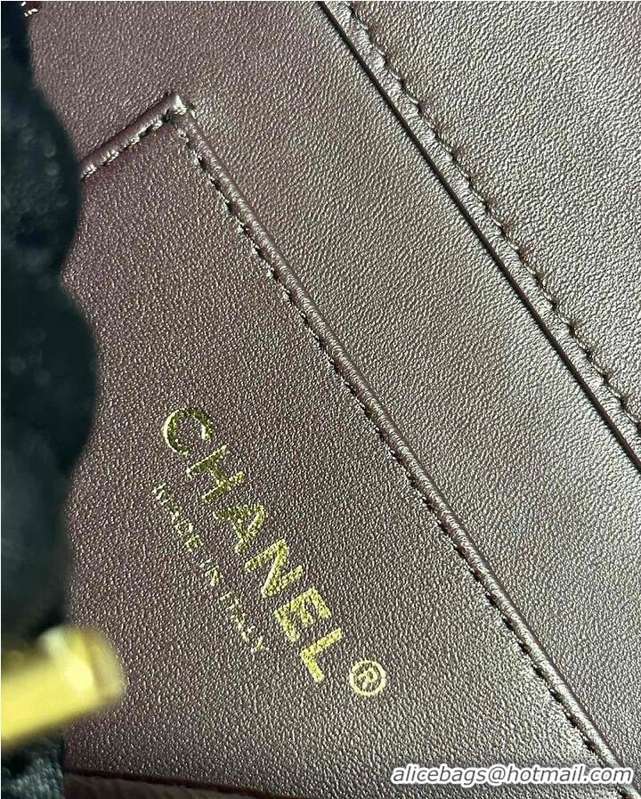 Market Sells Chanel Medium flap bag Glossy Lambskin & Gold Plated Metal AS5196 Dark Brown 2026