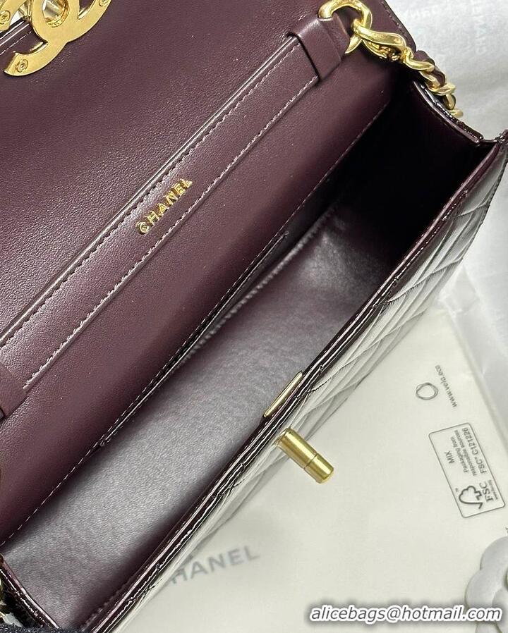 Market Sells Chanel Medium flap bag Glossy Lambskin & Gold Plated Metal AS5196 Dark Brown 2026