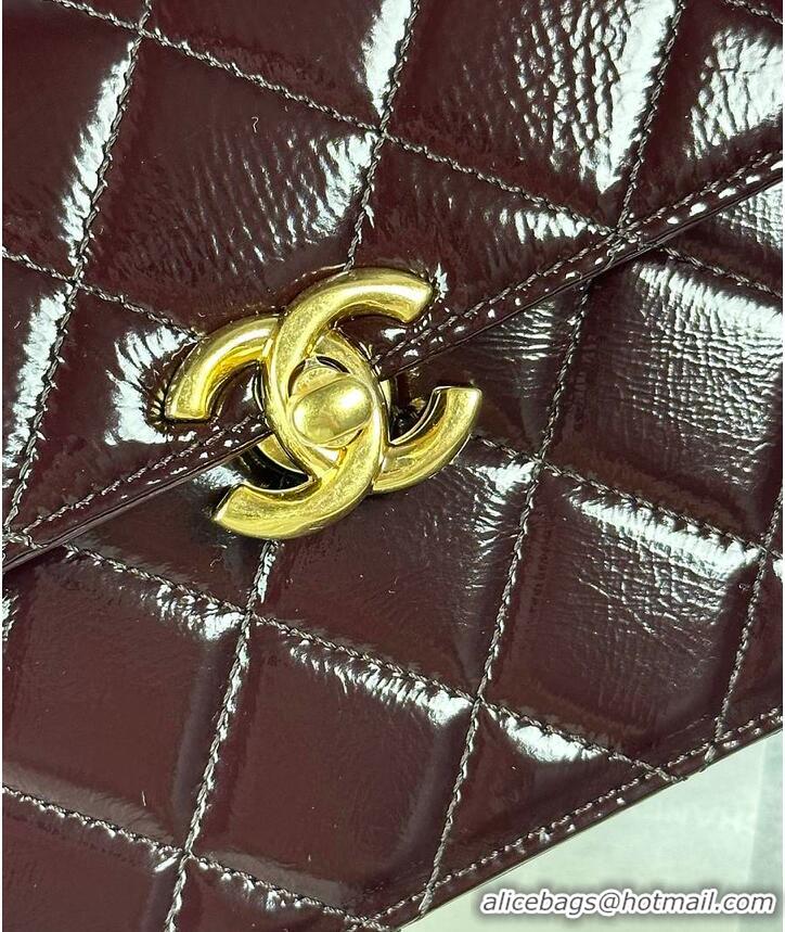 Market Sells Chanel Mini Flap Bag Glossy Lambskin & Gold Plated Metal AS5197 Dark Brown 2026