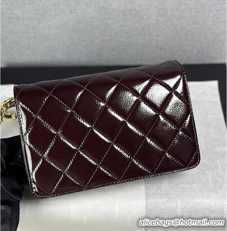 Market Sells Chanel Mini Flap Bag Glossy Lambskin & Gold Plated Metal AS5197 Dark Brown 2026