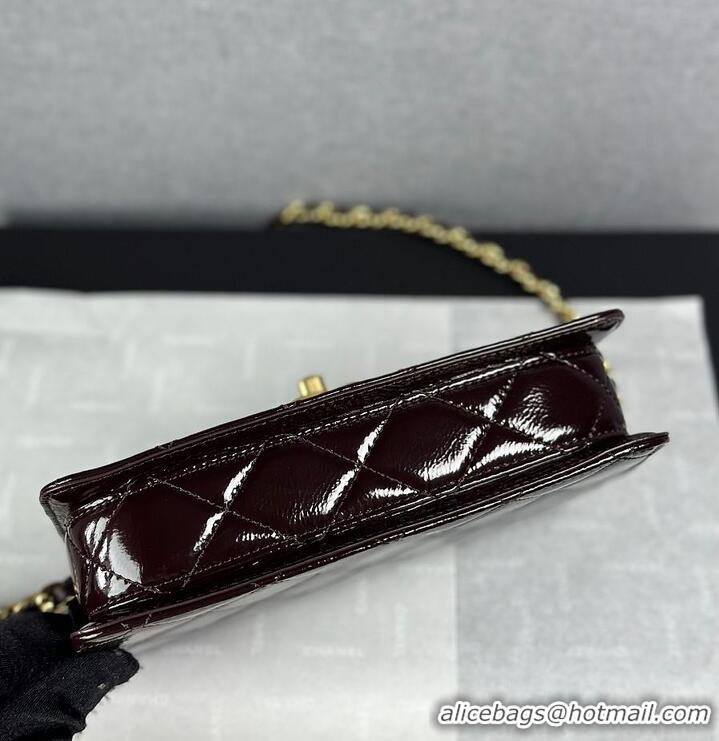 Market Sells Chanel Mini Flap Bag Glossy Lambskin & Gold Plated Metal AS5197 Dark Brown 2026