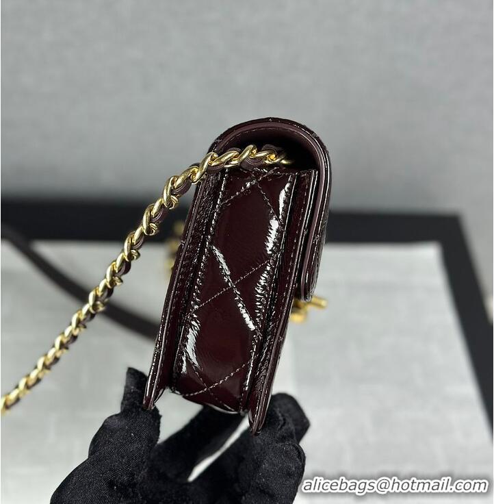 Market Sells Chanel Mini Flap Bag Glossy Lambskin & Gold Plated Metal AS5197 Dark Brown 2026