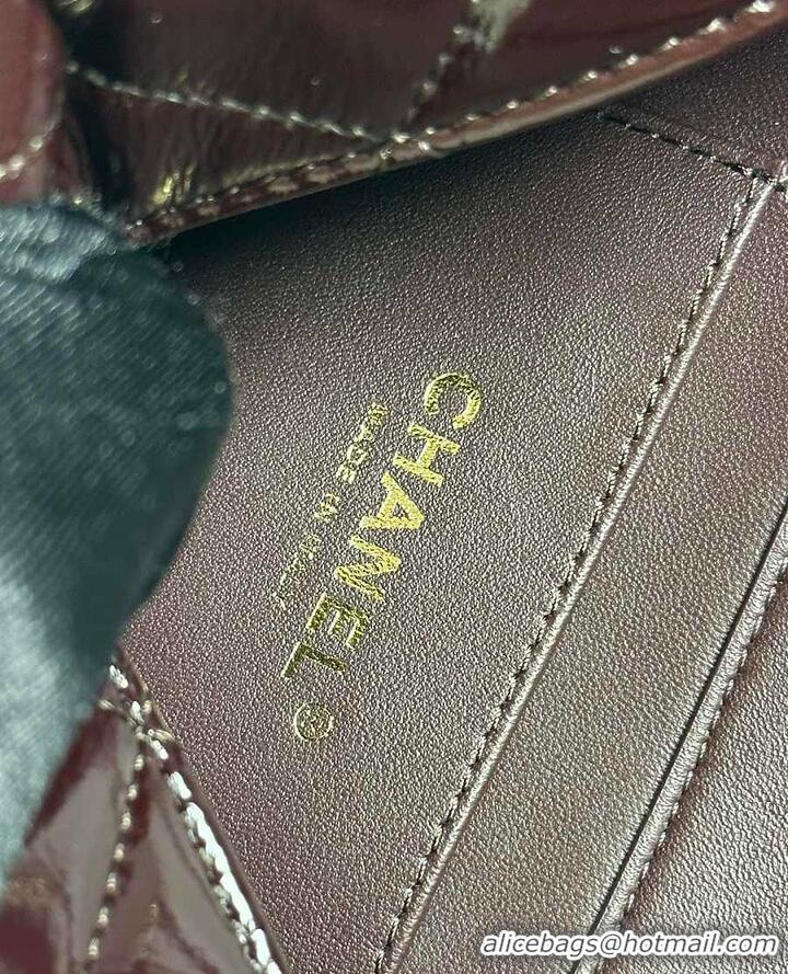 Market Sells Chanel Mini Flap Bag Glossy Lambskin & Gold Plated Metal AS5197 Dark Brown 2026