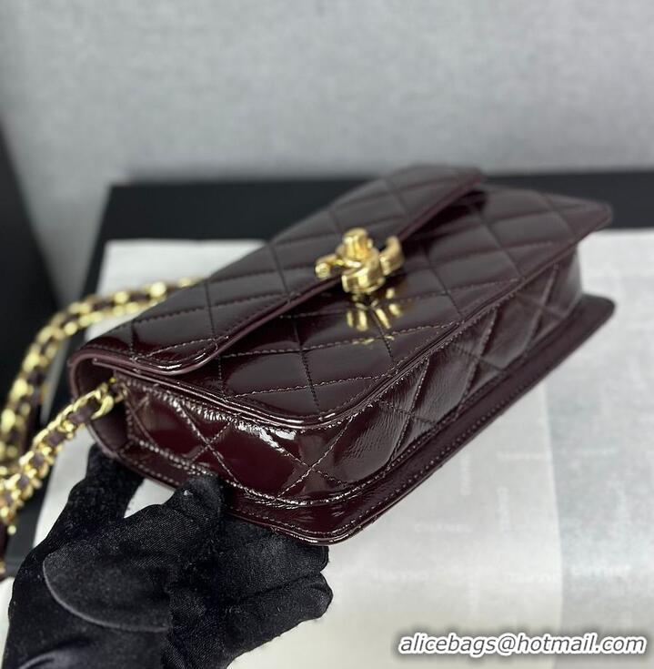 Market Sells Chanel Mini Flap Bag Glossy Lambskin & Gold Plated Metal AS5197 Dark Brown 2026