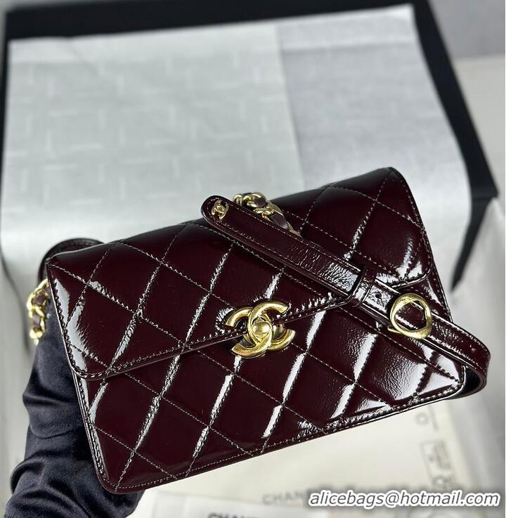 Market Sells Chanel Mini Flap Bag Glossy Lambskin & Gold Plated Metal AS5197 Dark Brown 2026