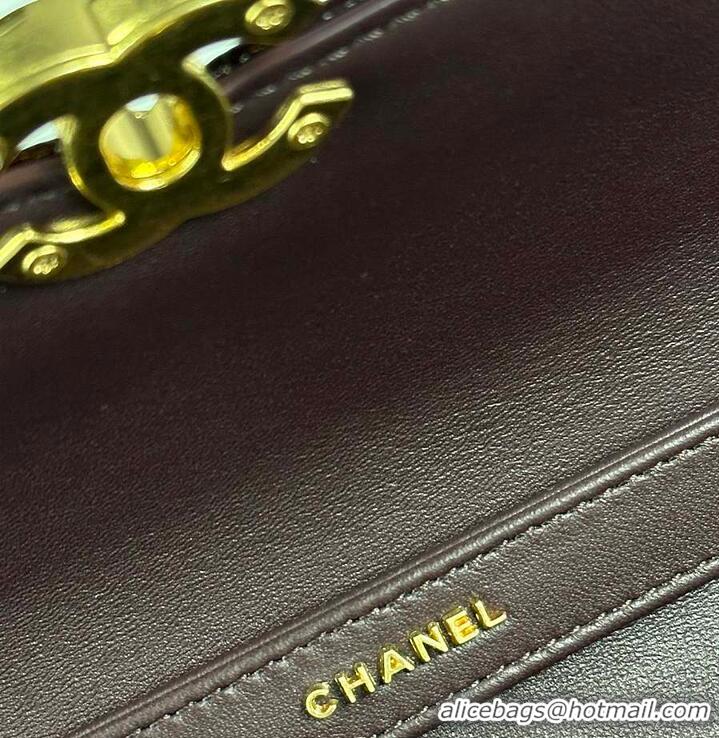 Market Sells Chanel Mini Flap Bag Glossy Lambskin & Gold Plated Metal AS5197 Dark Brown 2026