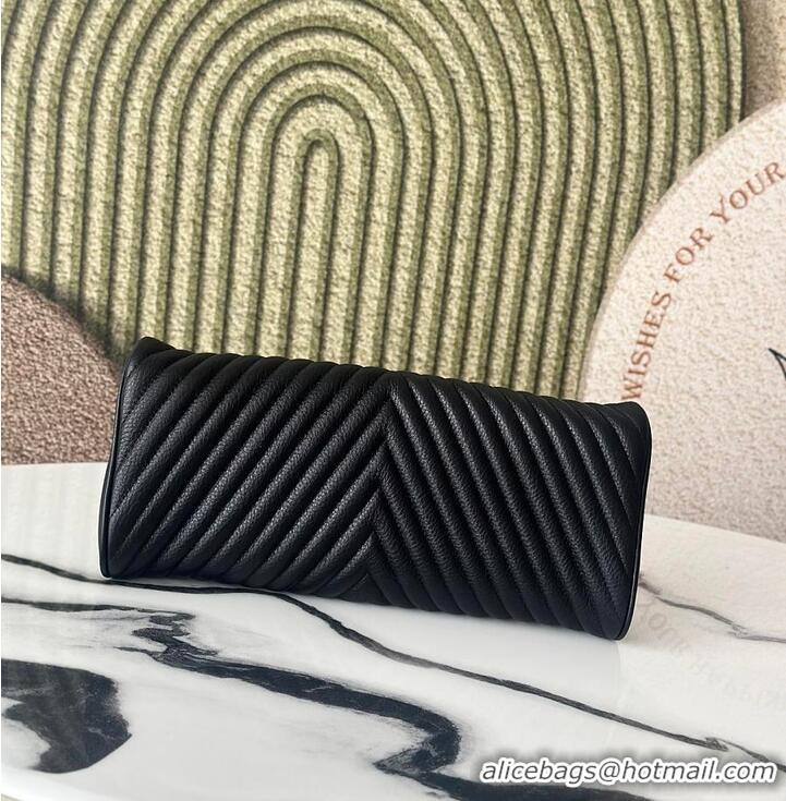 Modern Classic Chanel Leather Chevron Clutch AS4199 Black 2026
