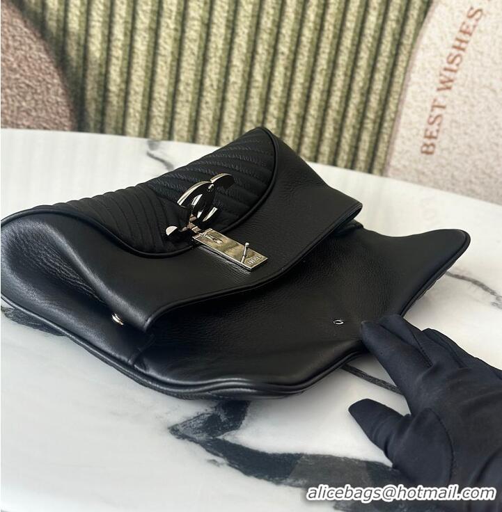 Modern Classic Chanel Leather Chevron Clutch AS4199 Black 2026