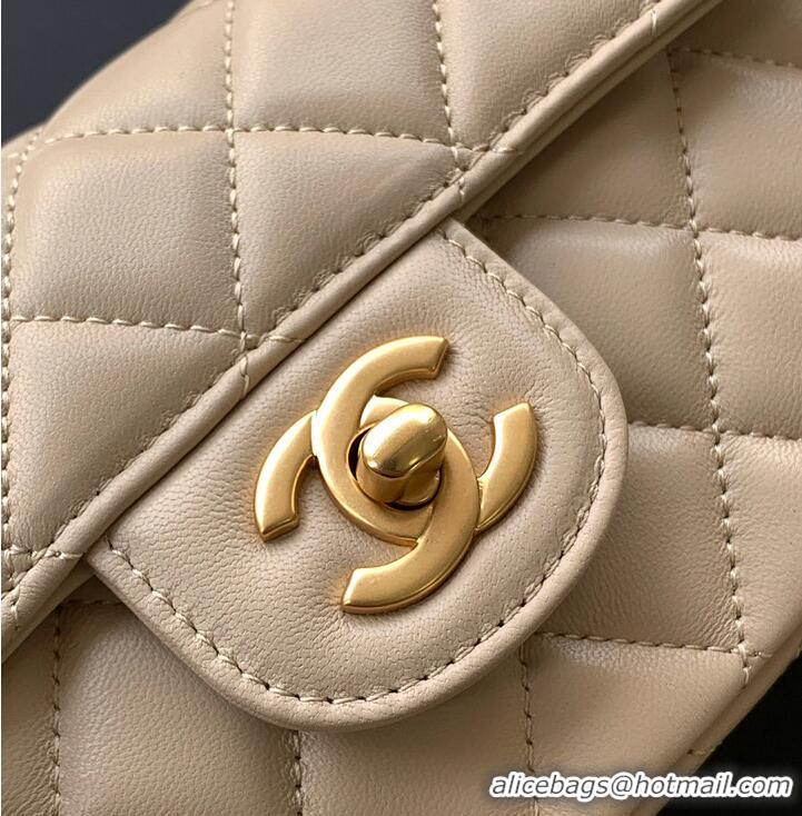 Promotional Chanel Mini Kelly Flap Bag With Top Handle Lambskin AS4299 Light Beige 2026