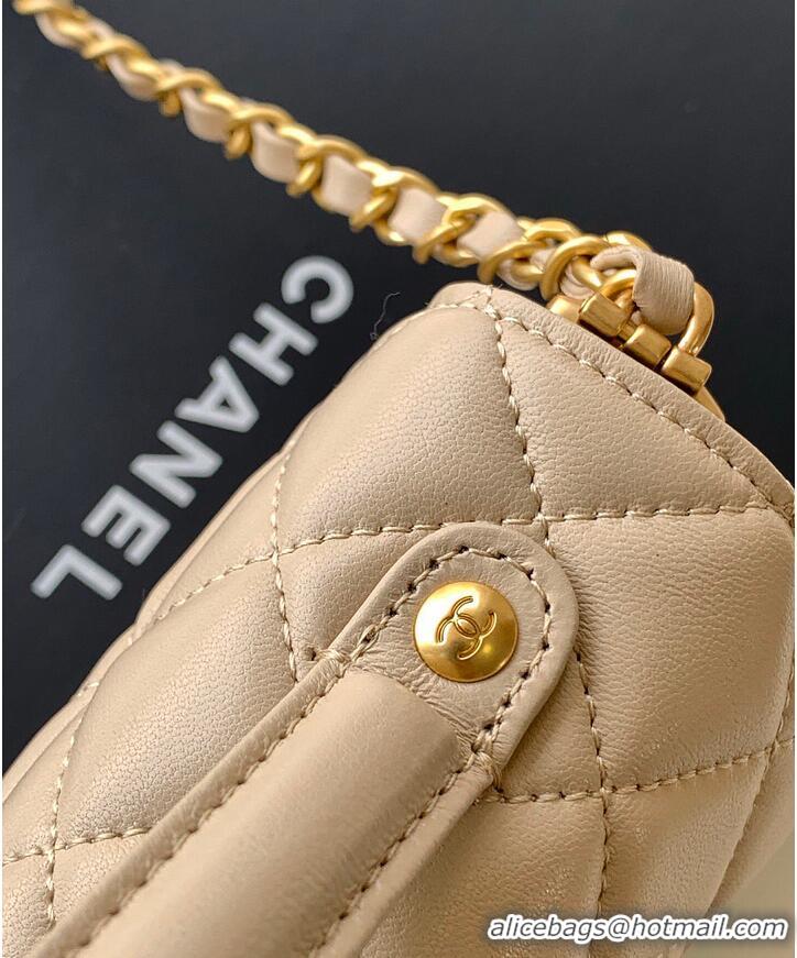 Promotional Chanel Mini Kelly Flap Bag With Top Handle Lambskin AS4299 Light Beige 2026