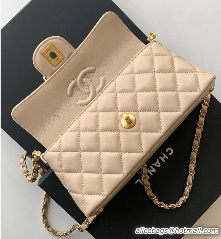 Promotional Chanel Mini Kelly Flap Bag With Top Handle Lambskin AS4299 Light Beige 2026
