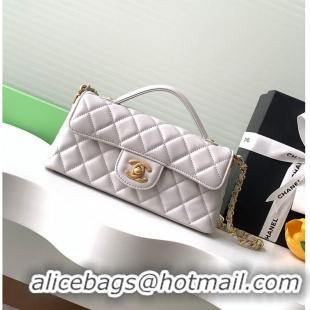 Luxury Cheap Chanel Mini Kelly Flap Bag With Top Handle Lambskin AS4299 Light Grey 2026