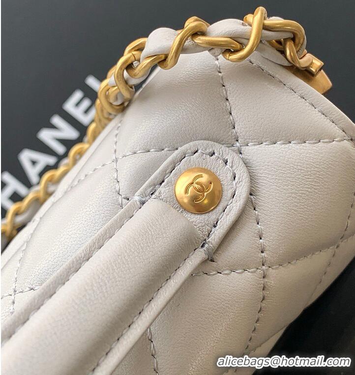 Luxury Cheap Chanel Mini Kelly Flap Bag With Top Handle Lambskin AS4299 Light Grey 2026