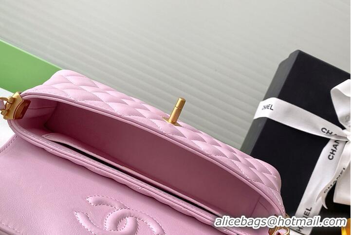 Inexpensive Chanel Mini Kelly Flap Bag With Top Handle Lambskin AS4299 Pink 2026
