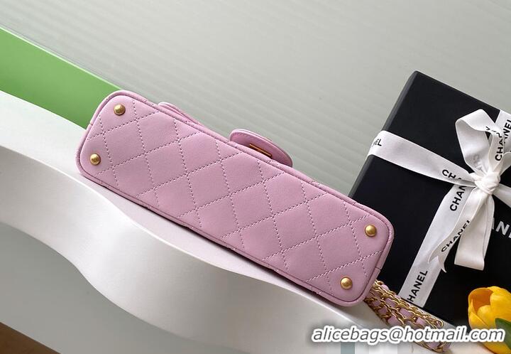 Inexpensive Chanel Mini Kelly Flap Bag With Top Handle Lambskin AS4299 Pink 2026