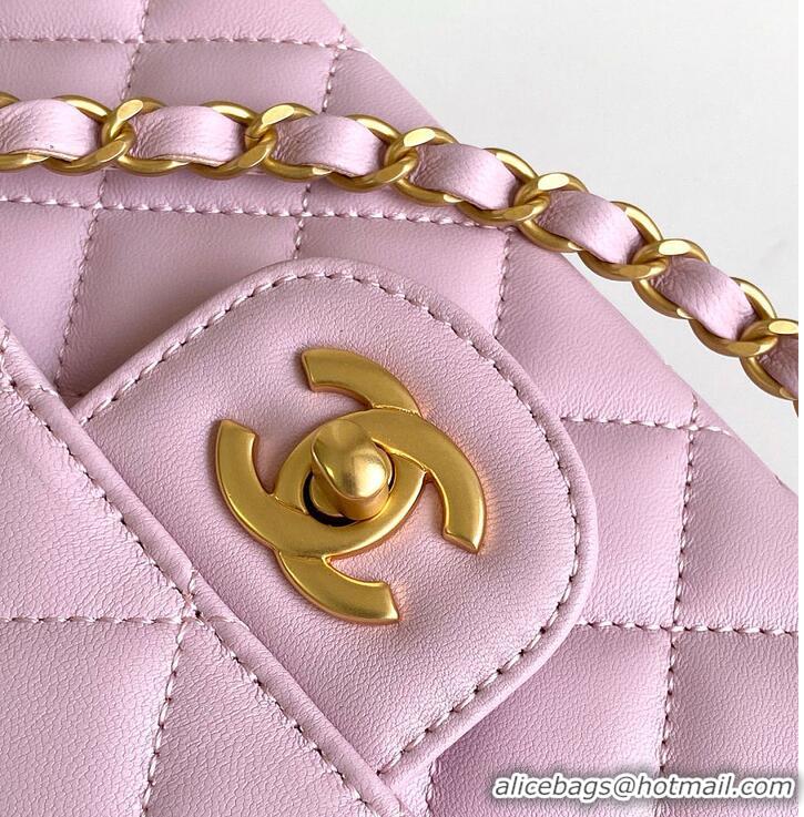 Inexpensive Chanel Mini Kelly Flap Bag With Top Handle Lambskin AS4299 Pink 2026