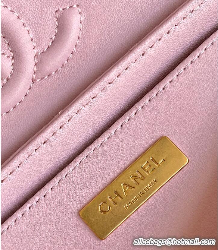 Inexpensive Chanel Mini Kelly Flap Bag With Top Handle Lambskin AS4299 Pink 2026