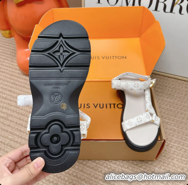 Luxurious Louis Vuitton Nevada Comfort Sandals White Monogram Canvas 6062301