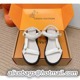 Unique Style Louis Vuitton Nevada Comfort Sandals White Calfskin Leather 6062301
