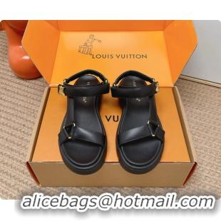Most Popular Louis Vuitton Nevada Comfort Sandals Black Calfskin Leather 6062301
