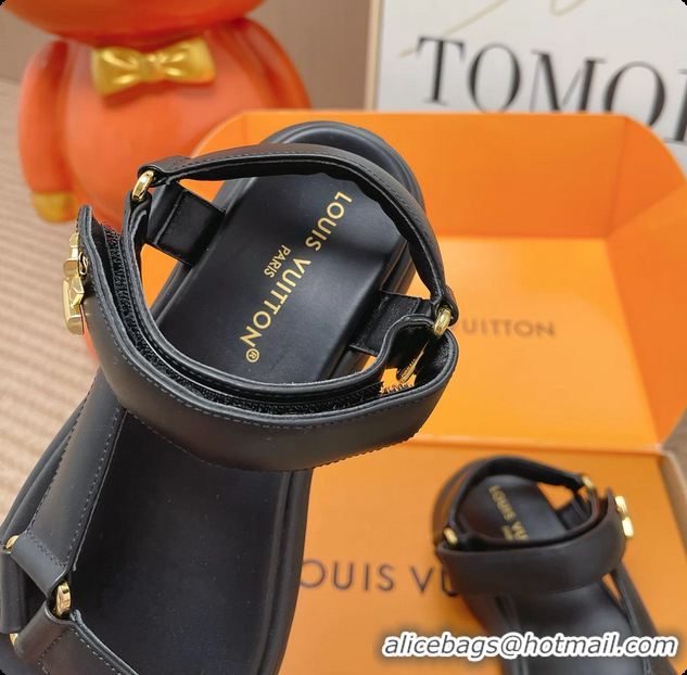 Most Popular Louis Vuitton Nevada Comfort Sandals Black Calfskin Leather 6062301
