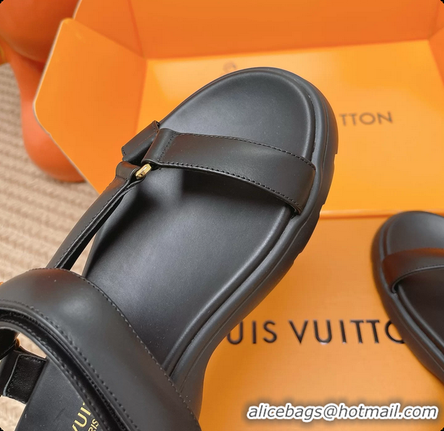 Most Popular Louis Vuitton Nevada Comfort Sandals Black Calfskin Leather 6062301