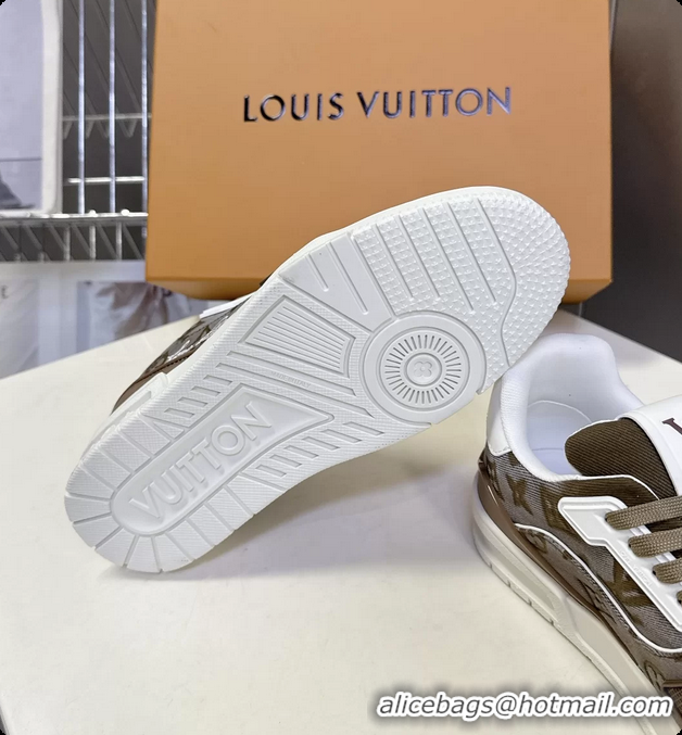 Good Looking Louis Vuitton LV Trainer Sneakers Denim Dark Green Monogram Canvas 6062302