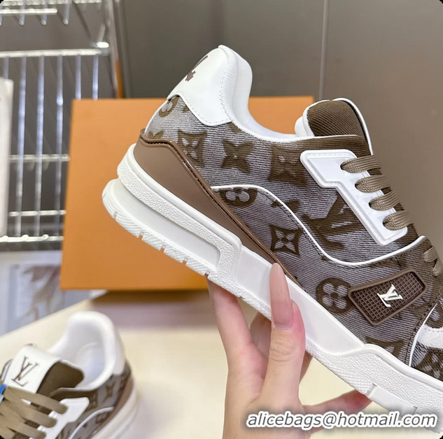 Good Looking Louis Vuitton LV Trainer Sneakers Denim Dark Green Monogram Canvas 6062302