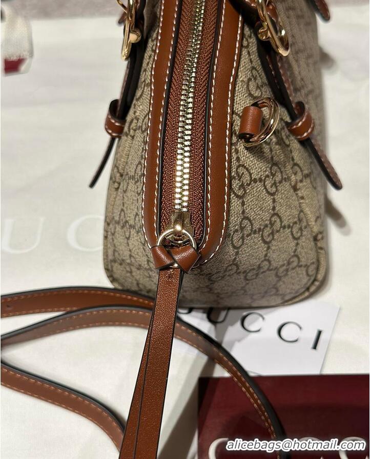 Promotional Gucci GG Emblem Small Top Handle Bag 589562 Beige/Brown 2026