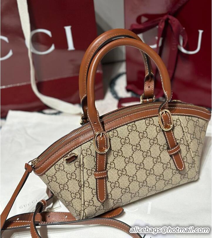 Promotional Gucci GG Emblem Small Top Handle Bag 589562 Beige/Brown 2026
