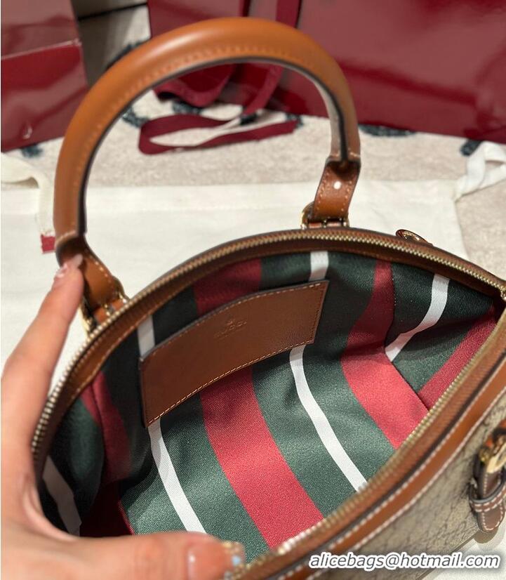 Promotional Gucci GG Emblem Small Top Handle Bag 589562 Beige/Brown 2026