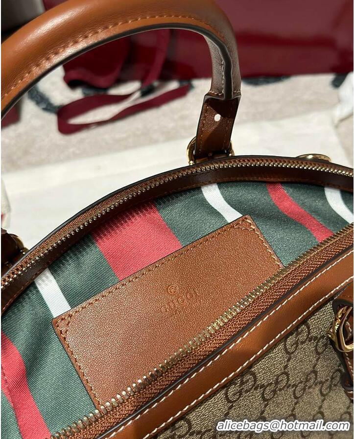 Promotional Gucci GG Emblem Small Top Handle Bag 589562 Beige/Brown 2026
