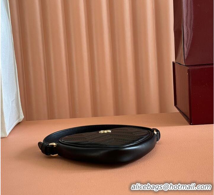 Top Quality Gucci Heart-Shaped GG Marmont Mini Bag 589565 Black 2026