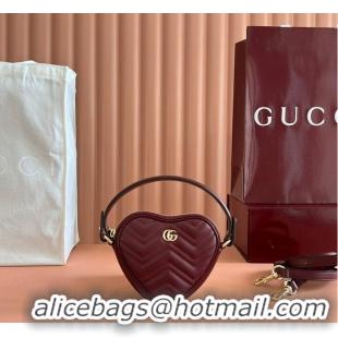 Super Quality Gucci Heart-Shaped GG Marmont Mini Bag 589565 Red 2026